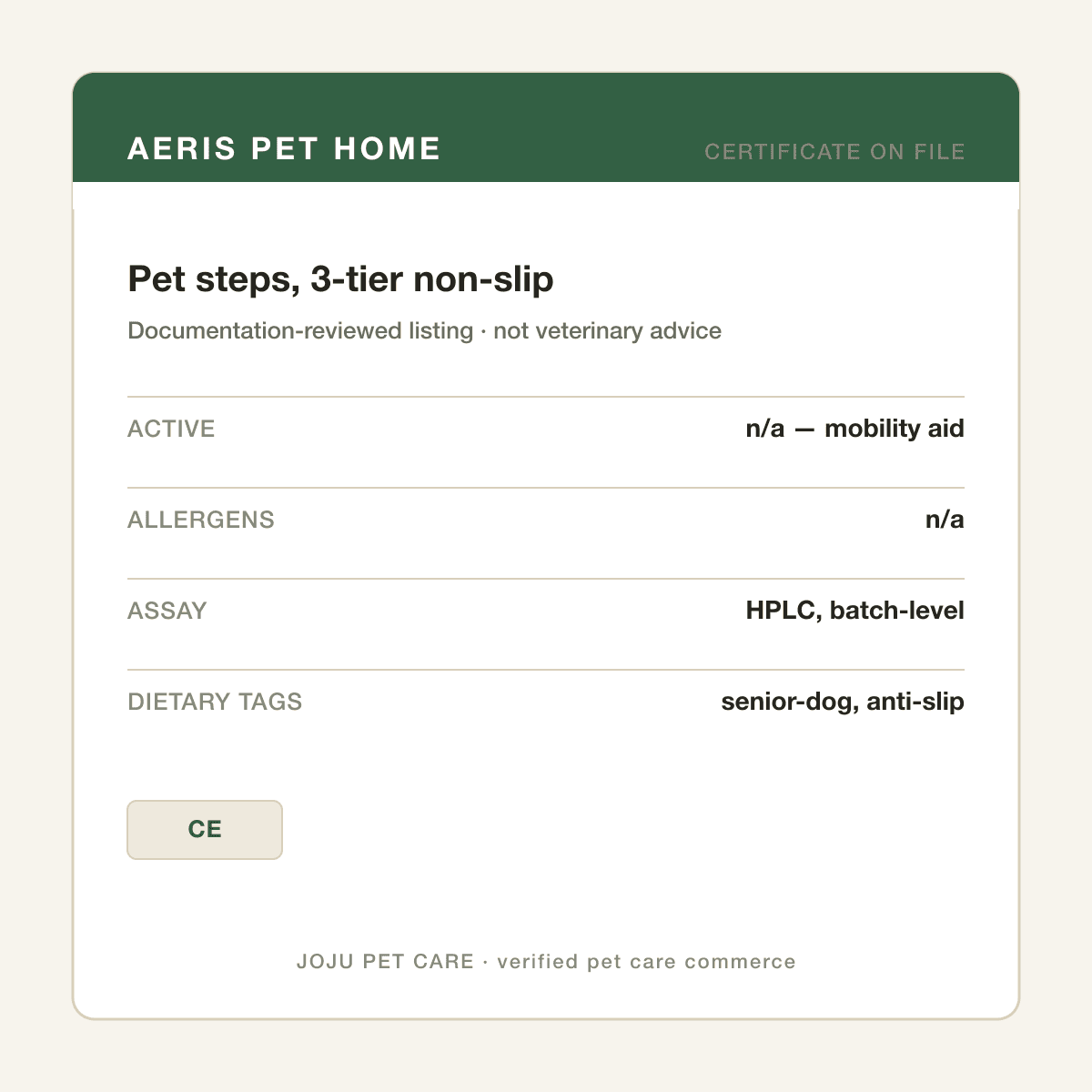 Pet steps, 3-tier non-slip — ingredient label